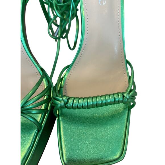 Reitoye Women's Green Gladiator Platform Sandals Size 7 Party/Cocktail - Picture 2 of 7